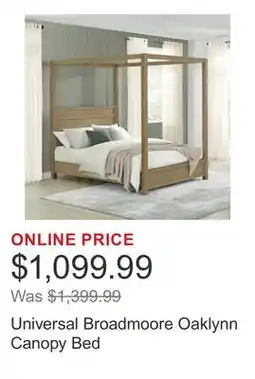 Costco Universal Broadmoore Oaklynn Canopy Bed offer