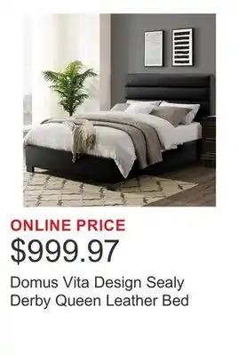 Costco Domus Vita Design Sealy Derby Queen Leather Bed offer