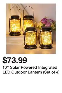 Wayfair 10'' Solar Powered Integrated LED Outdoor Lantern (Set of 4) offer
