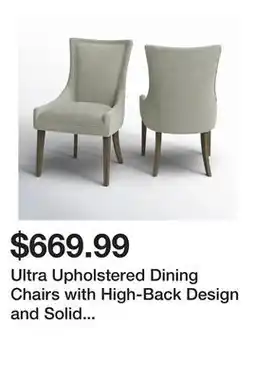 Wayfair Ultra Upholstered Dining Chairs with High-Back Design and Solid Wood Legs (Set of 2) offer