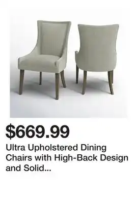 Wayfair Ultra Upholstered Dining Chairs with High-Back Design and Solid Wood Legs (Set of 2) offer