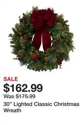 Wayfair 30 Lighted Classic Christmas Wreath offer