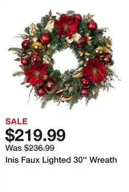 Wayfair Inis Faux Lighted 30'' Wreath offer