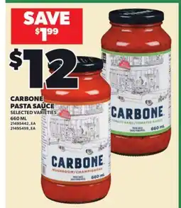 Loblaws CARBONE PASTA SAUCE, 660 ML offer