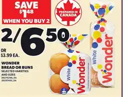 Loblaws WONDER BREAD OR BUNS offer
