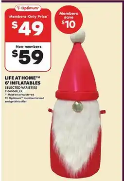 Loblaws LIFE AT HOME , 6' INFLATABLES offer