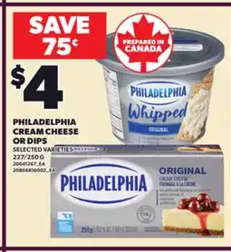 Loblaws PHILADELPHIA CREAM CHEESE OR DIPS offer