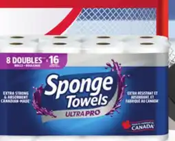 Loblaws SPONGETOWELS ULTRAPRO PAPER TOWEL, 8=16 ROLLS offer