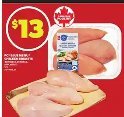 Loblaws PC BLUE MENU CHICKEN BREASTS, 3'S offer