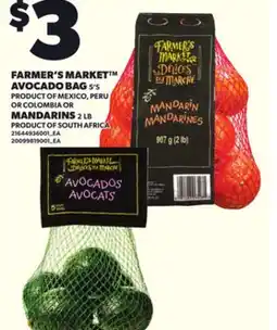Loblaws FARMER'S MARKET AVOCADO BAG, 5'S OR MANDARINS, 2 LB offer