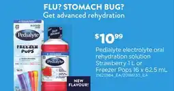 Loblaws PEDIALYTE ELECTROLYTE ORAL REHYDRATION SOLUTION STRAWBERRY, 1 L OR FREEZER POPS, 16 X 62.5 ML offer