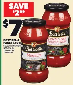 Loblaws BOTTICELLI PASTA SAUCE, 370/710 ML offer