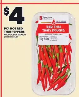 Loblaws PC HOT RED THAI PEPPERS offer