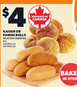 Loblaws KAISER OR PANINI ROLLS, 6'S offer