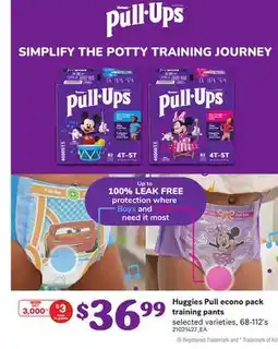Loblaws HUGGIES PULL ECONO PACK TRAINING PANTS, 68-112'S offer
