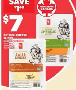 Loblaws PC DELI CHEESE SLICES, 140-170 G offer
