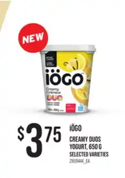 Loblaws IÖGO CREAMY DUOS YOGURT, 650 g offer