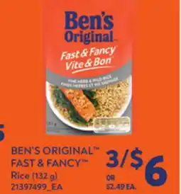 Loblaws BEN'S ORIGINAL FAST & FANCY RICE, (132 G) offer