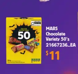 Loblaws MARS CHOCOLATE VARIETY, 50'S offer