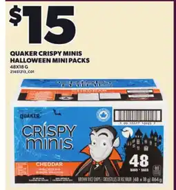 Loblaws QUAKER CRISPY MINIS HALLOWEEN MINI PACKS, 48X18 G offer