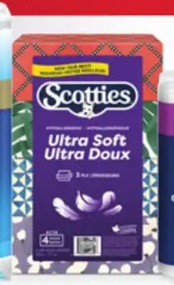 Loblaws SCOTTIES ' ULTRA SOFT FACIAL TISSUE, 4-Pack offer