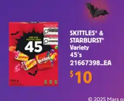 Loblaws SKITTLES & STARBUST VARIETY, 45'S offer