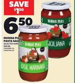 Loblaws NONNA PIA'S PASTA SAUCE, 660 ML offer
