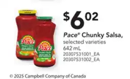 Loblaws PACE CHUNKY SALSA, 642 ML offer