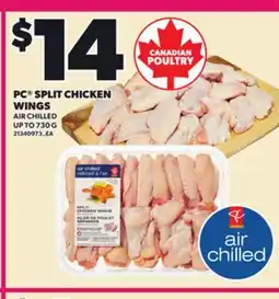 Loblaws PC SPLIT CHICKEN WINGS, UP TO 730 G offer