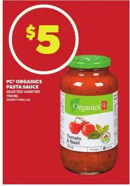 Loblaws PC ORGANICS PASTA SAUCE, 700 ML offer