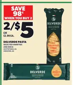 Loblaws DELVERDE PASTA, 250/450 G offer