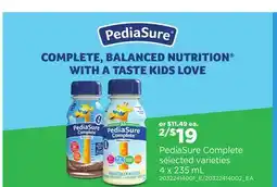 Loblaws PEDIASURE COMPLETE, 4 X 235 ML offer