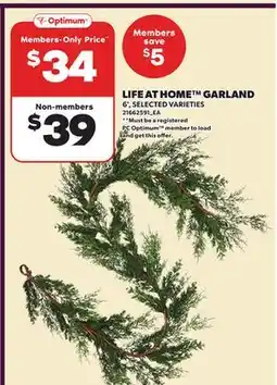 Loblaws LIFE AT HOME GARLAND, 6' offer