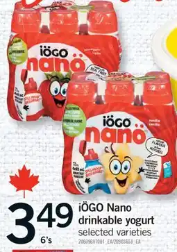 Fortinos IÖGO NANO DRINKABLE YOGURT, 6'S offer