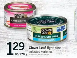 Fortinos CLOVER LEAF LIGHT TUNA, 85/170 G offer