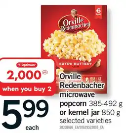 Fortinos ORVILLE REDENBACHER MICROWAVE POPCORN, 385-492 G OR KERNEL JAR, 850 G offer