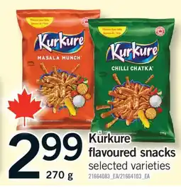 Fortinos KURKURE FLAVOURED SNACKS, 270 G offer