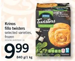 Fortinos KRINOS FILLO TWISTERS, 840 g/1 kg offer