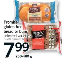 Fortinos PROMISE GLUTEN FREE BREAD OR BUNS, 260-480 G offer