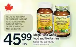 Fortinos MEGA FOOD WHOLE FOOD MULTI-VITAMINS, 30's offer