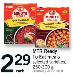 Fortinos MTR READY TO EAT MEALS, 250-300 g offer