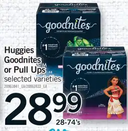 Fortinos HUGGIES GOODNITES OR PULL UPS, 28-74'S offer
