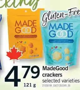 Fortinos MADEGOOD CRACKERS, 121 G offer