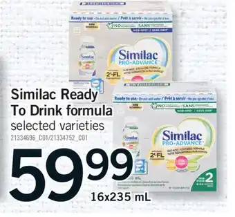 Fortinos SIMILAC READY TO DRINK FORMULA, 16x235 mL offer