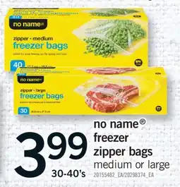 Fortinos NO NAME FREEZER ZIPPER BAGS, 30-40's offer