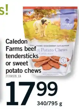 Fortinos CALEDON FARMS BEEF TENDERSTICKS OR SWEET POTATO CHEWS, 340/795g offer