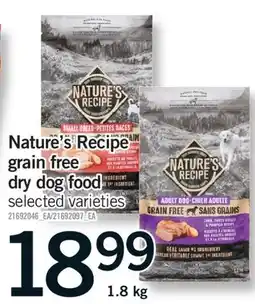 Fortinos NATURE'S RECIPE GRAIN FREE DRY DOG FOOD, 1.8 KG offer