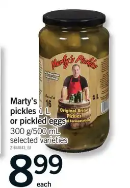 Fortinos MARTY'S PICKLES 1L PICKLED EGGS 300 G/500 ML offer