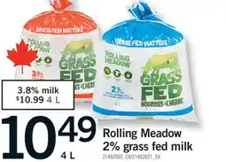 Fortinos ROLLING MEADOW 2% GRASS FED MILK, 4 L offer