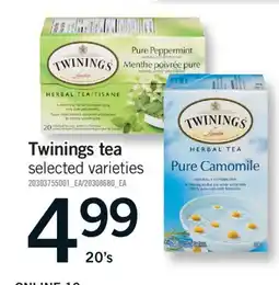 Fortinos TWININGS TEA, 20'S offer